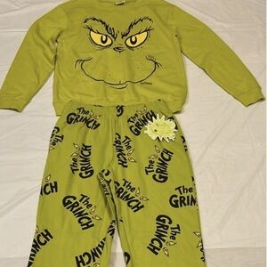NWT 2 pc The Grinch Dr Seuss joggers hoodie pullover set sweatpants XL Christmas
